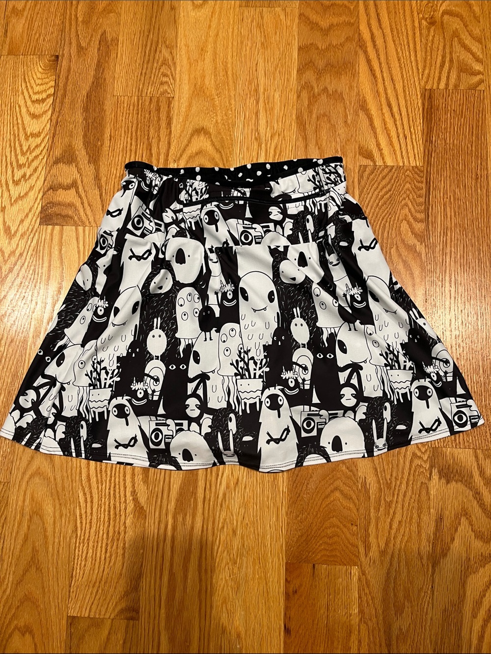 Black & White Printed Big Kids A-Line Skirt